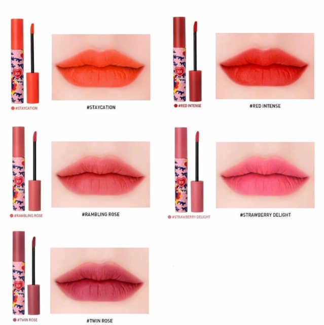 [3CE] Son kem CE maison kitsune velvet lip tint màu đỏ #Red Intense