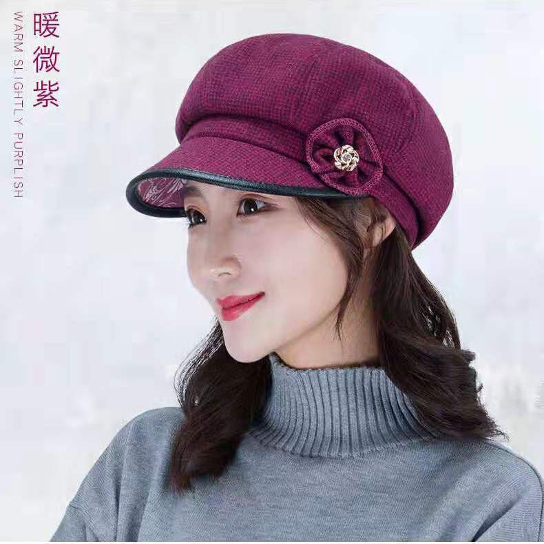 Mũ beret dày giữ ấm thời trang thu đông 2020 cho phụ nữ trung niên 30-40-50