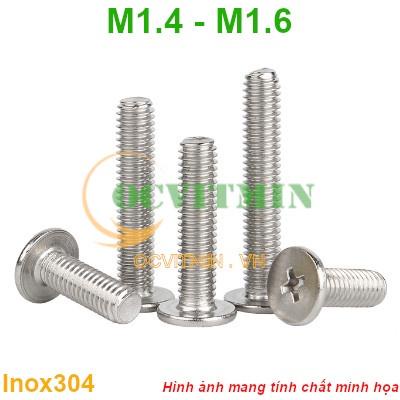 14C# - Ốc Bake Đầu Dẹp Mỏng M1.4 M1.6 Inox 304 Hơi Hút Nam Châm