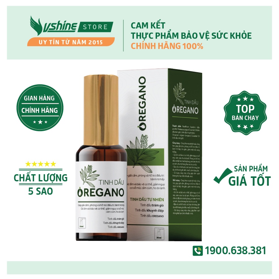 Tinh dầu Oregano - 30ml - Giúp bảo vệ cơ thể, giảm nguy cơ sổ mũi, cảm cúm, ho do lạnh