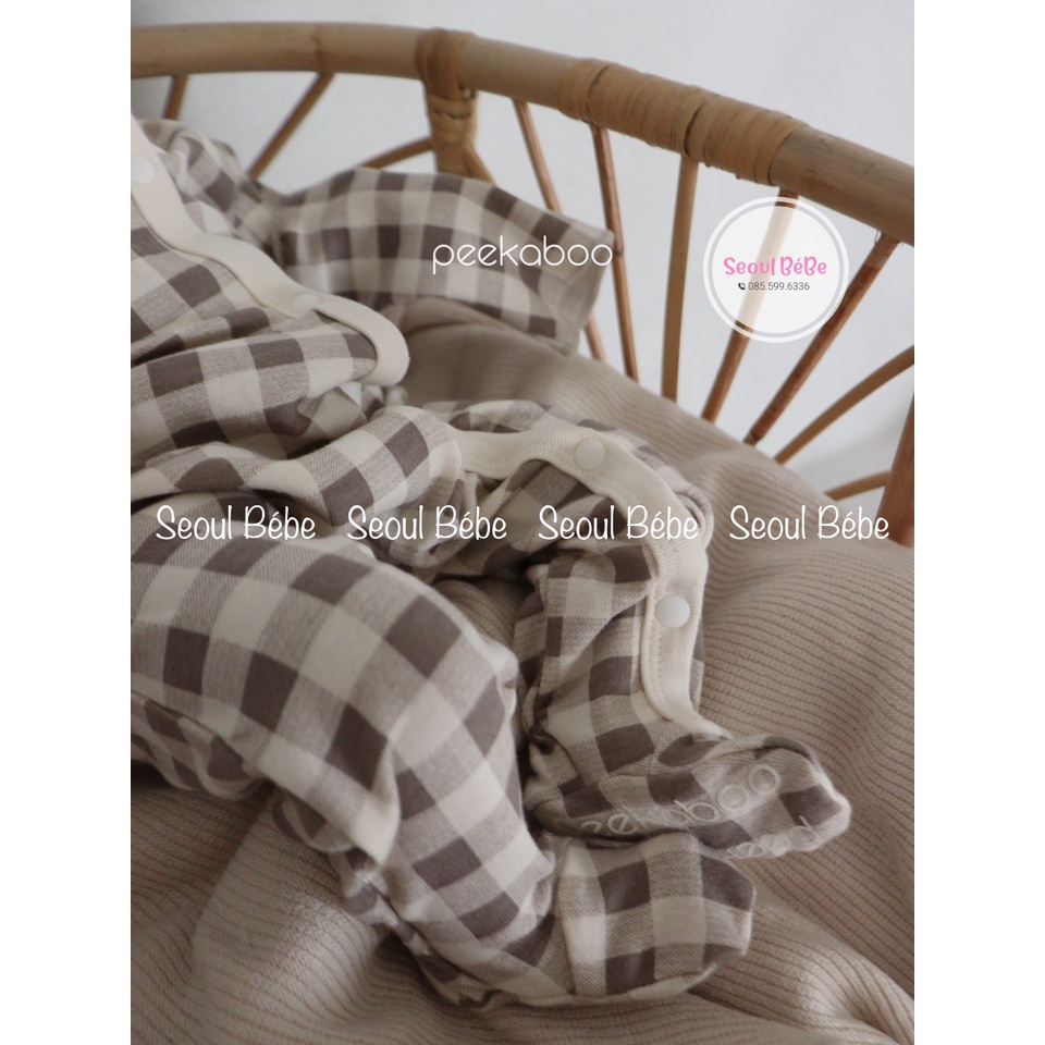 Bộ jumpsuit liền bàn Cony cho bé 0-11kg hãng Peekaboo thu đông 2022