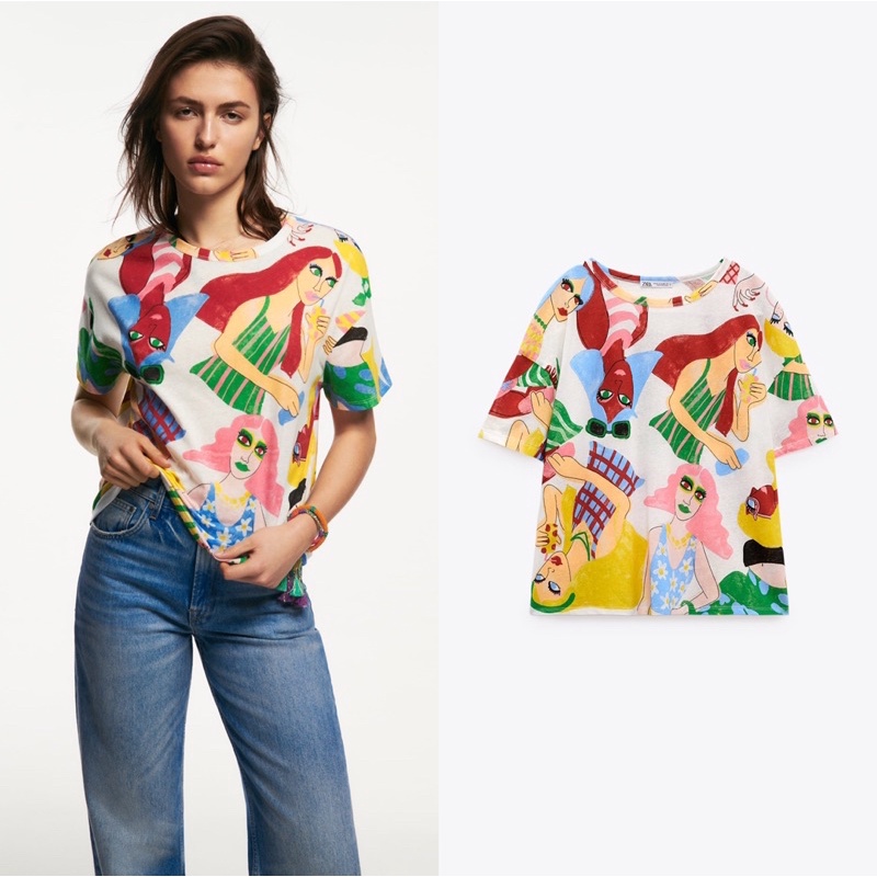 Áo thun in hình Zara | Hàng hiệu vợt sale
