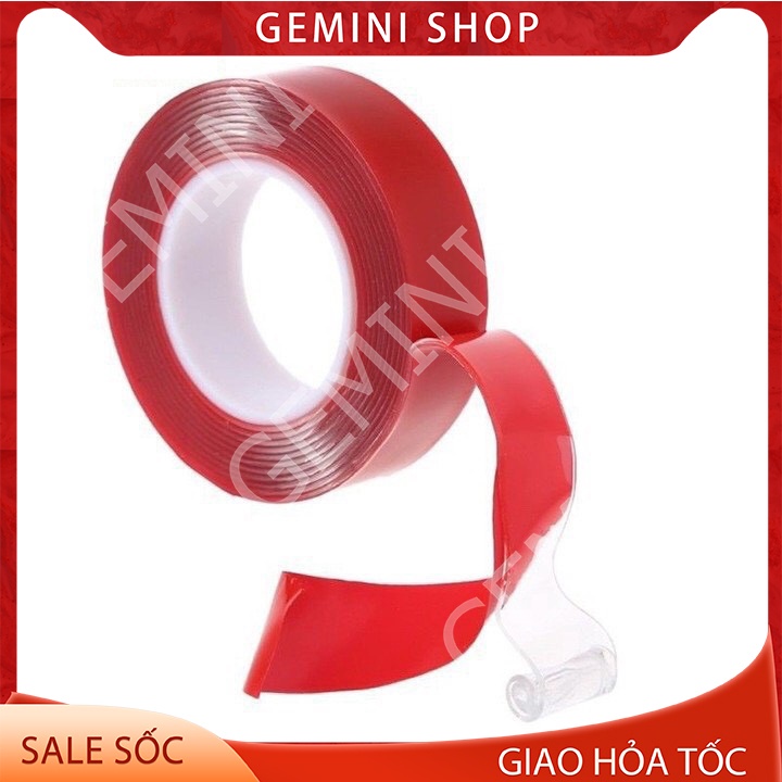 Băng dính 2 mặt dài 3 MÉT dán cường lực siêu gắn kết NGANG 10MM GEMINI SHOP