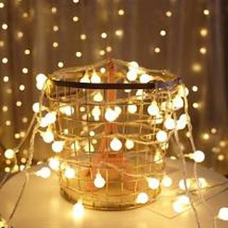 Đèn Led Trang Trí Bi Tròn vàng 10m- Dây Đèn Đèn Trang Trí Vật Dụng