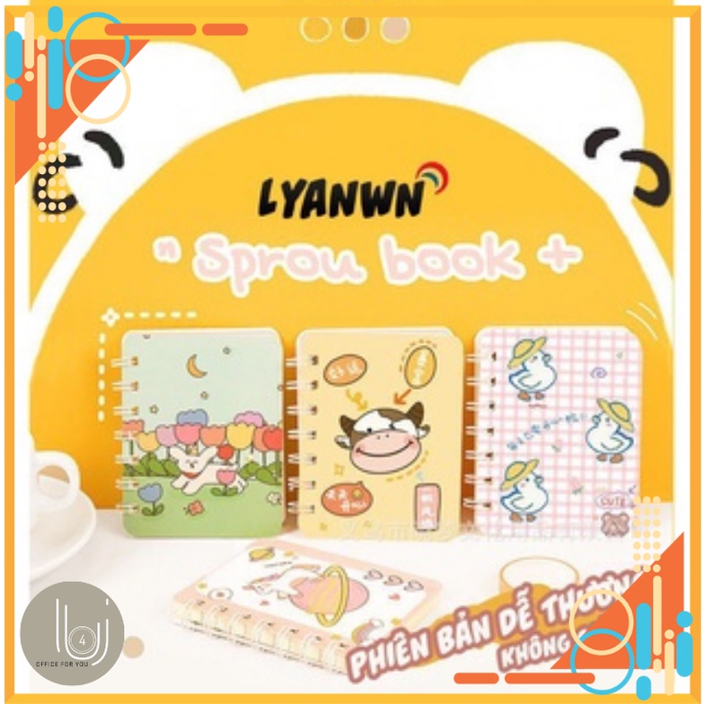 Sổ tay lò xo a7 ghi chép kế hoạch, công thức, từ vựng 80 trang dễ thương hoạt hình sáng tạo
