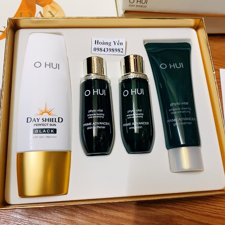 [DATE 2024]Set Kem chống nắng Ohui Day Shield Perfect sun black SPF50+/ PA++++