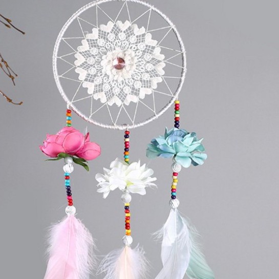 BN17 Phụ kiện treo trang trí Dream Catcher phối hoa phong cách hàn BMW042