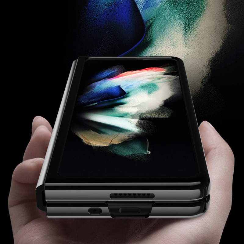 CHÍNH HÃNG Bao da ốp lưng 2 mặt điện thoại mặt gương cho Z Fold 3 4 LẬT NGANG samsung ZFold3 Zfold4 samsung W22