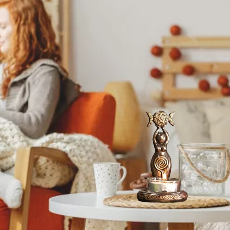 Giá Đỡ Đèn Cầy Bằng Resin Thủ Công Ba Nữ Thần Trang Trí Nhà Cửa / Văn Phòng