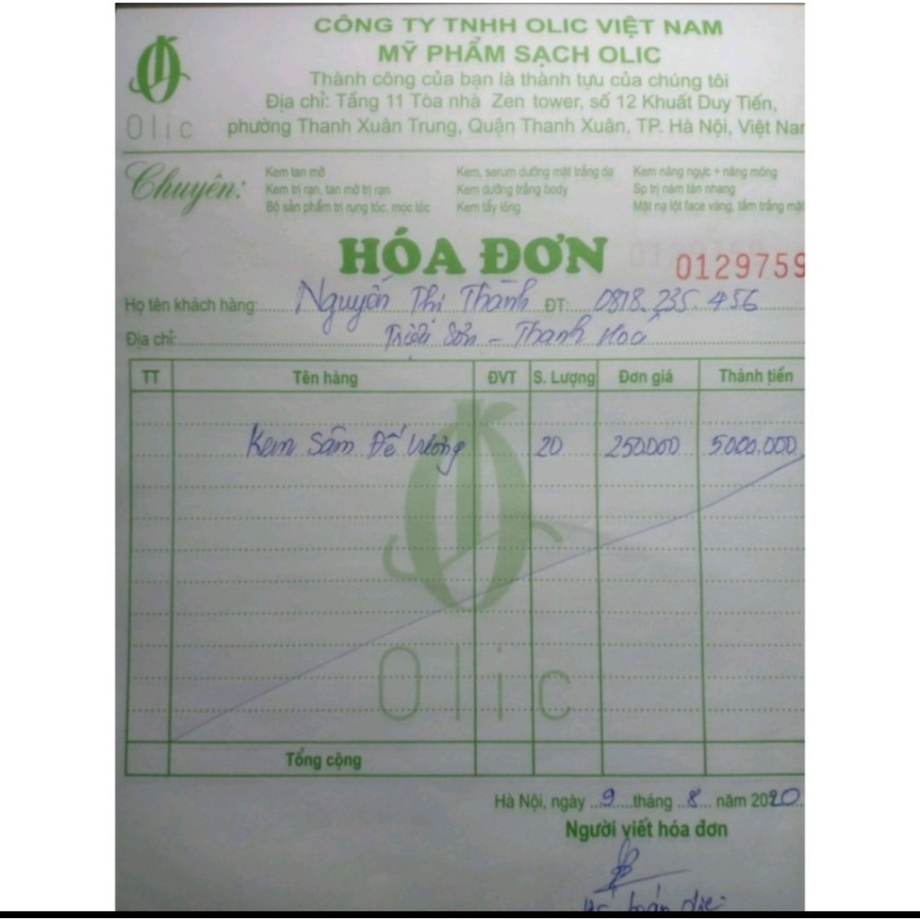 Bộ kem Nám ngày và đêm Sâm Đế Vương Olic chính hãng