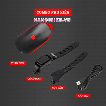 Đèn kiêm còi 2 trong 1 cho xe đạp mã 7588
