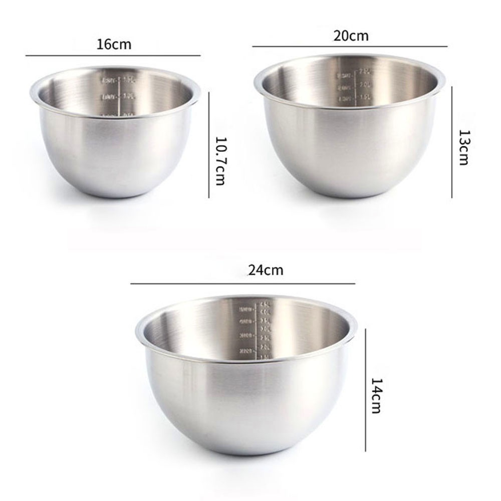 Tô Trộn Salad/Salad Bằng Thép Không Gỉ 304 Chống Trượt 1.5/2.5/4.5L
