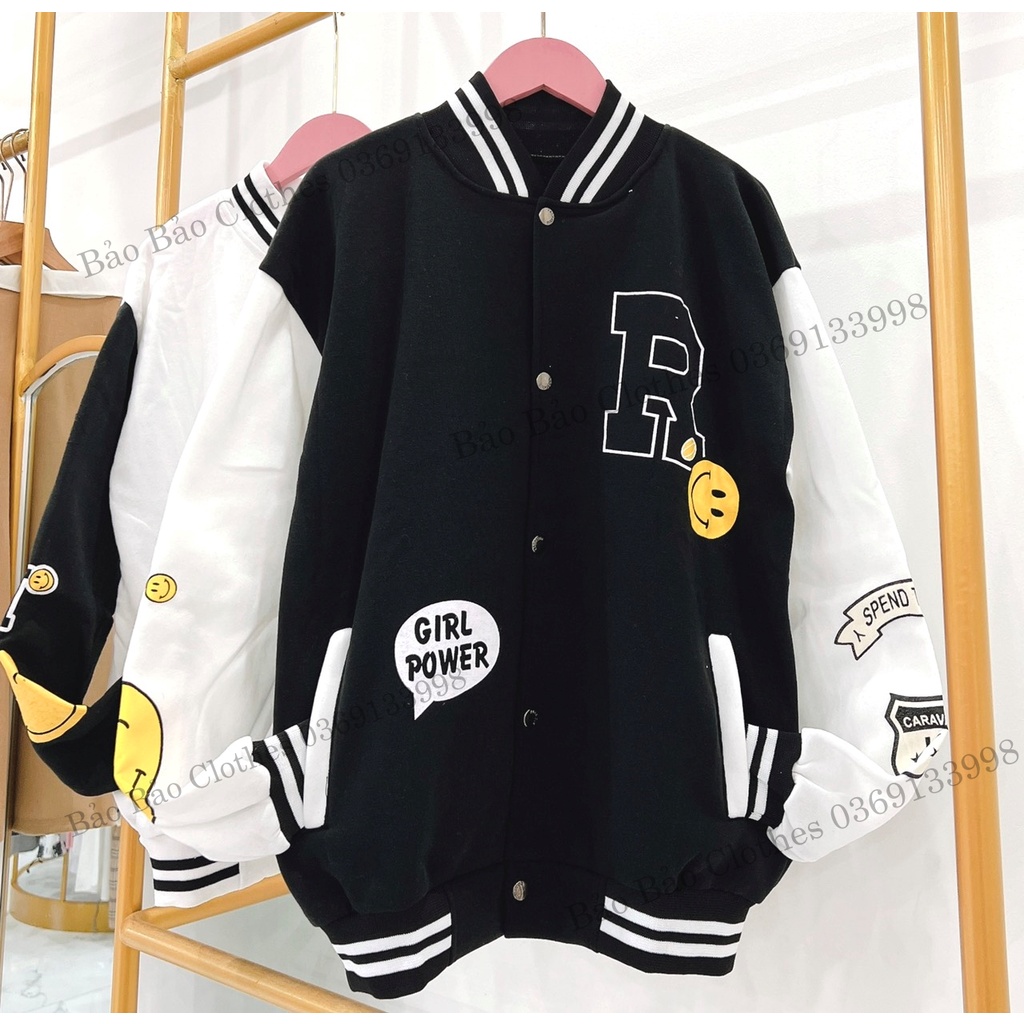 Áo Khoác Nỉ Nam Nữ  Form Rộng Chữ R Mặt Cười Vải Dày Mịn Thoáng Mát Thiết Kế Thời Trang Kiểu Dáng Năng Động