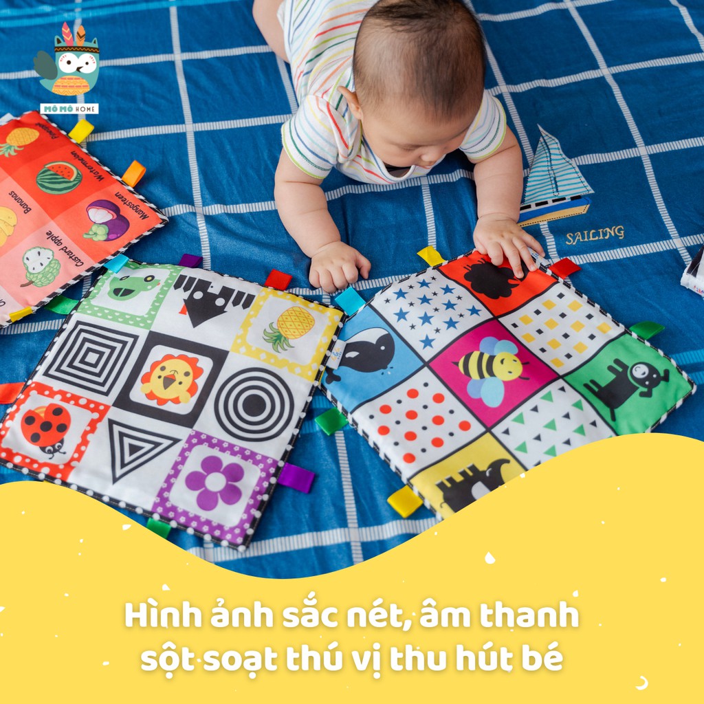 Tranh vải Kích thích thị giác, phát triển trí não cho bé sơ sinh. Chính hãng Lalala Baby - Made in Việt Nam - An toàn