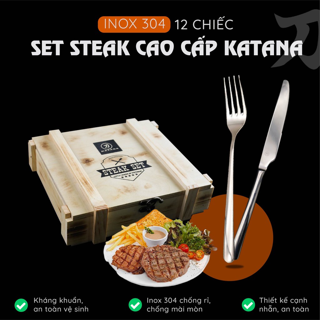 Bộ dao dĩa WMF Steak Set 12 món kèm hộp gỗ sang trọng [nhập Đức chính hãng]