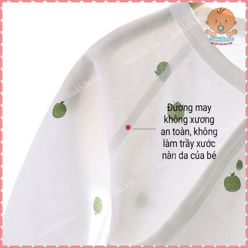 Body Dài Tay Cho Bé Sơ Sinh Đến 10kg 100% Cotton FREESHIP Bộ Liền Thân Hàng Quảng Châu Họa Tiết Trái Cây Đáng Yêu