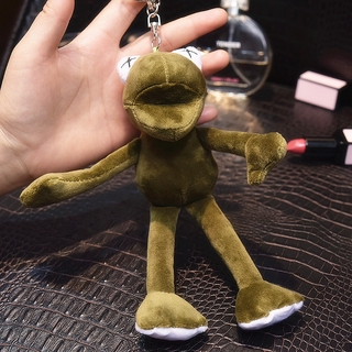 Móc khóa thiết kế chú ếch nhồi bông chân dài hoạt hình đáng yêu