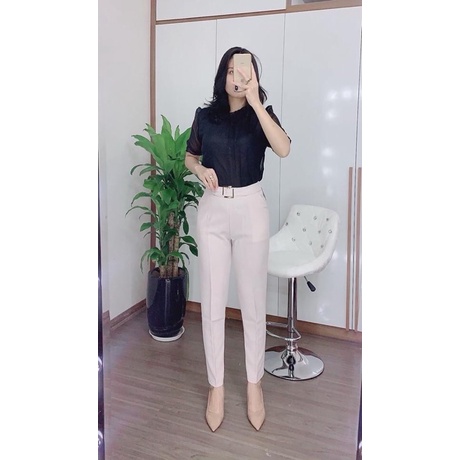 Quần tây nữ quần baggy đai vuông siêu hót _mã mới 236