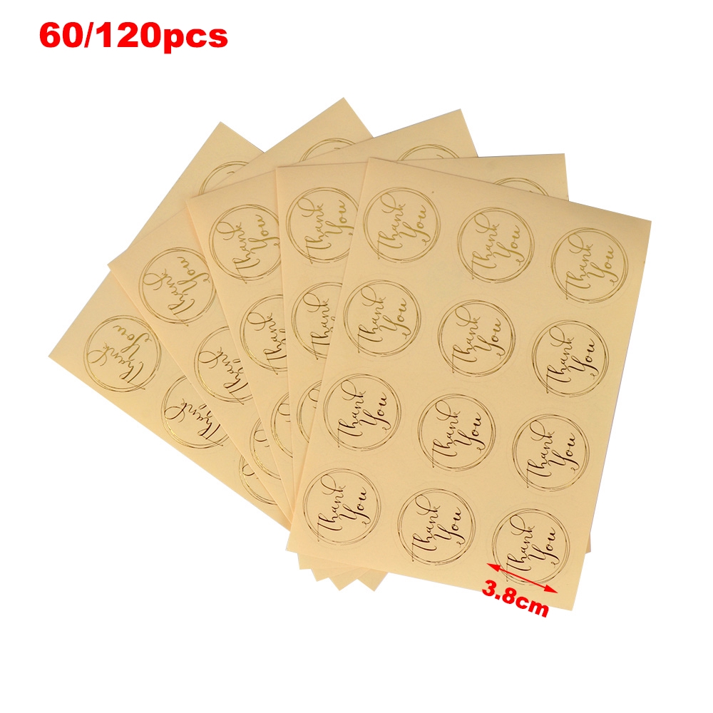 Set 60 / 120 Nhãn Dán In Chữ Thank You Trang Trí