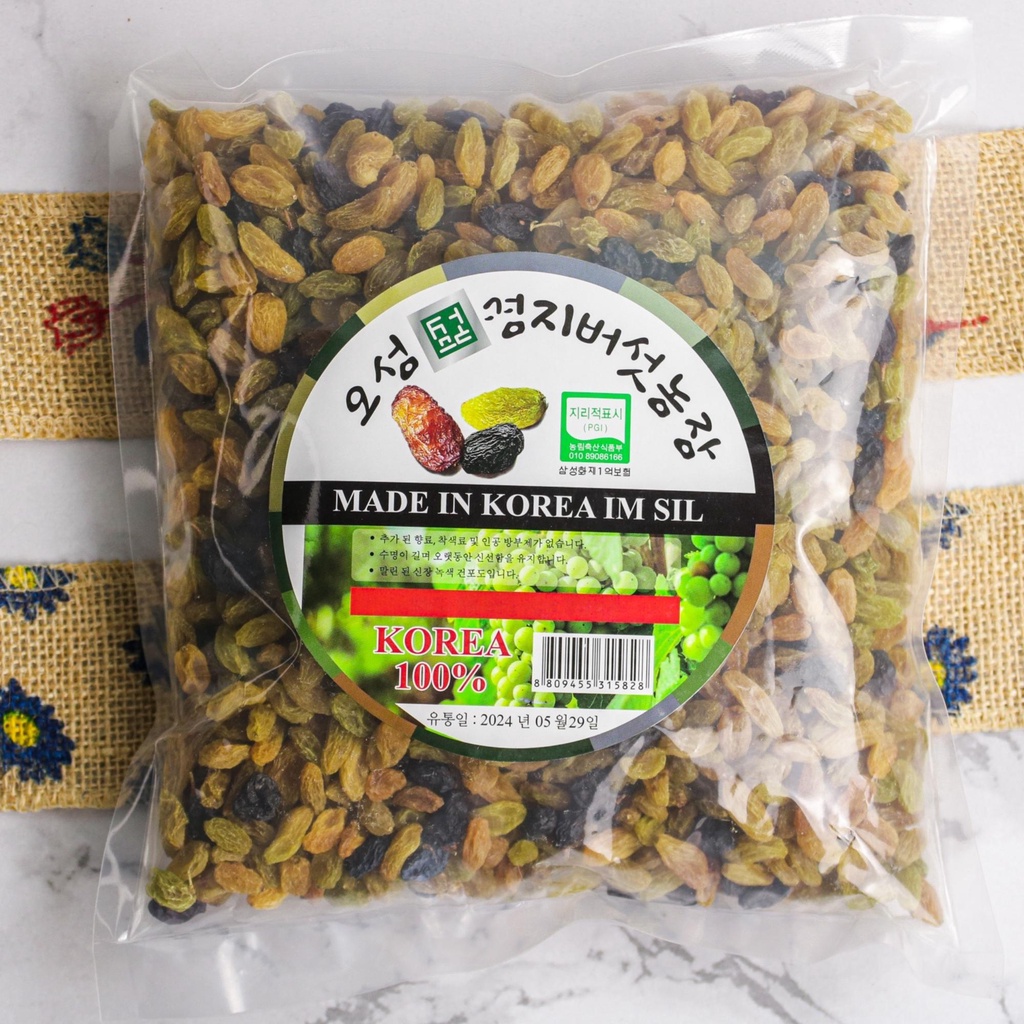 Nho khô Hàn Quốc sấy 3 màu mix vị 1kg cao cấp đặc biệt thơm ngon NKHQ3M