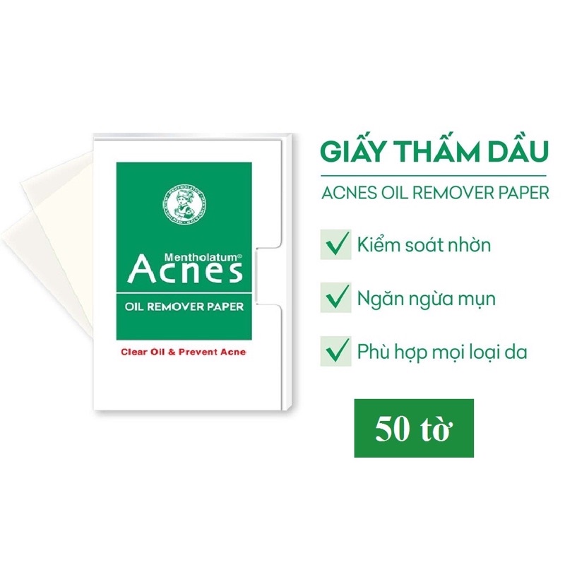 Hàng Mẫu Giấy Thấm Dầu Acnes  50 tờ Mẫu mới