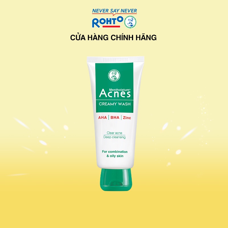 Kem rửa mặt ngăn ngừa mụn Acnes Creamy Wash 100g