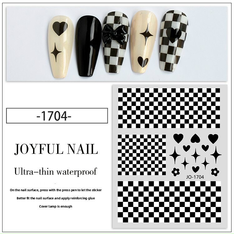 Sticker nail- Stick hình dán móng tay hoạ tiết thương hiệu, hoa, chữ