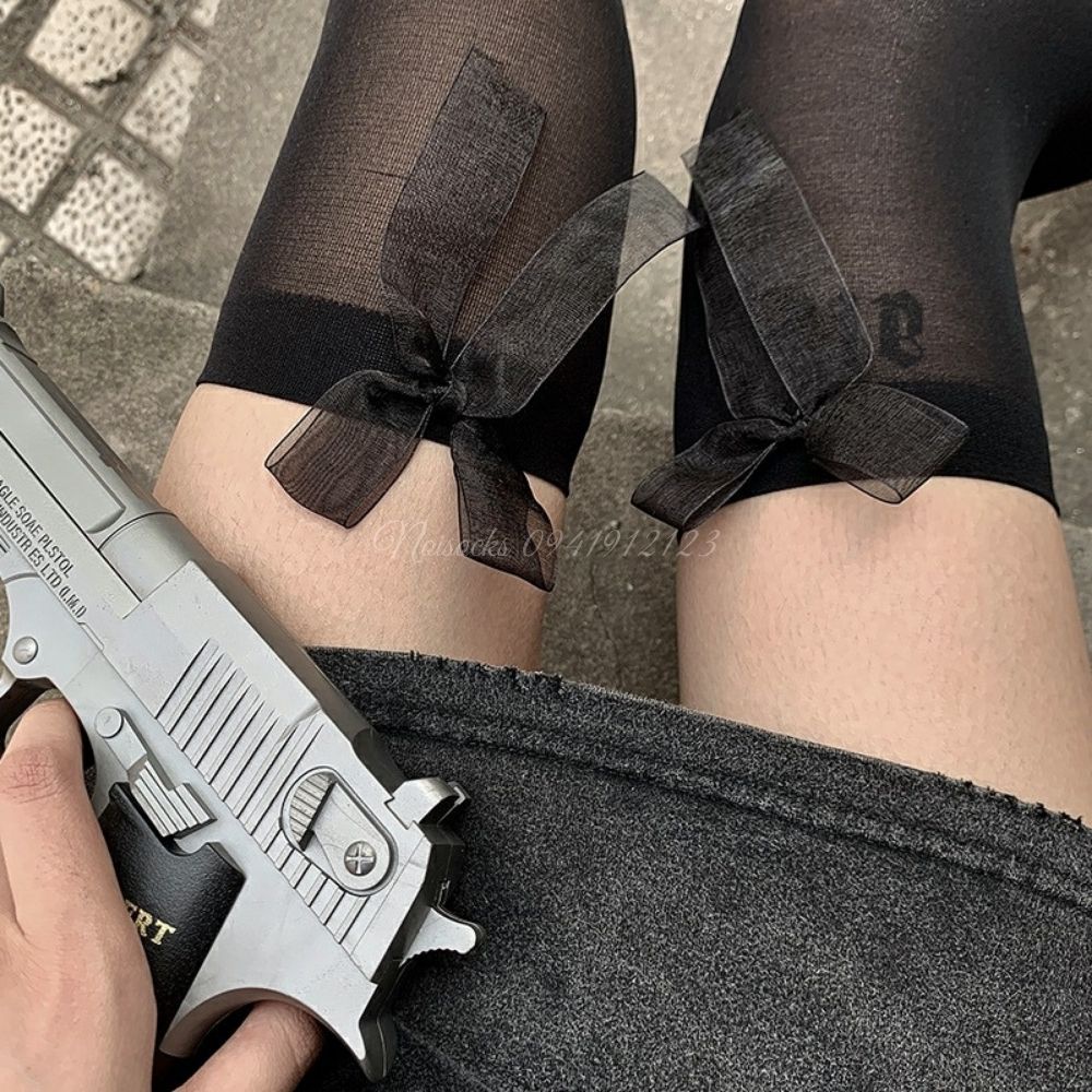 Tất, vớ bắp chân, tất đùi mỏng đính nơ phong cách Lolita Nhật Bản cosplay Gợi Cảm thoáng mát mùa hè Noisocks