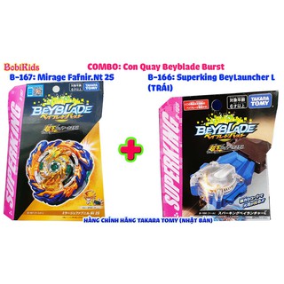 Combo: Con Quay B-167 Mirage Fafnir.Nt 2S+ B-166 Launcher L (TRÁI) Beyblade Burst Superking TAKARA TOMY (Hàng có sẵn)