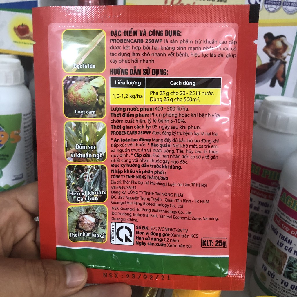 Chế phẩm Sạch khuẩn đặc trị bạc lá, thối nhũn, héo xanh do vi khuẩn - Thuốc diệt khuẩn, khuẩn đỏ gói 25g longf1