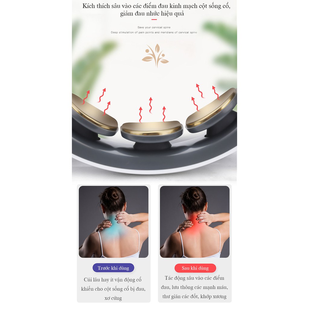 Máy massage vai cổ Dr.Meridians xung điện kèm sưởi ấm (có remote) - Home and Garden