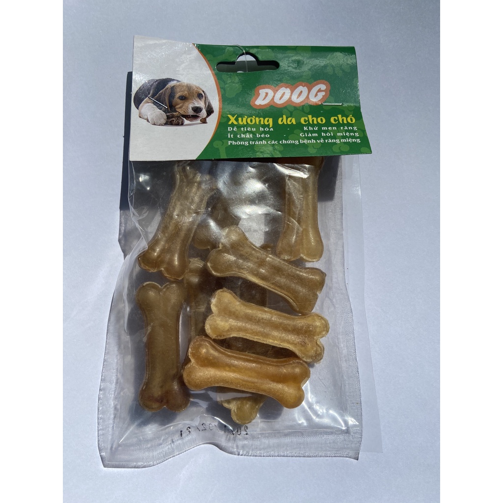Xương da bò cho chó gặm cỡ nhỏ  2'' 8c/túi giúp làm sạch răng, đồng thời giảm hôi miệng và ngứa răng