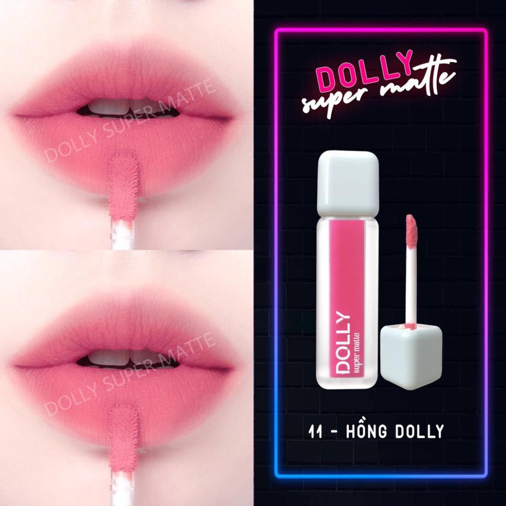 [11 Hồng Dolly] Son Kem Lì Dolly Super Matte Không Chì Màu Hồng Dolly Tách Sét | BigBuy360 - bigbuy360.vn