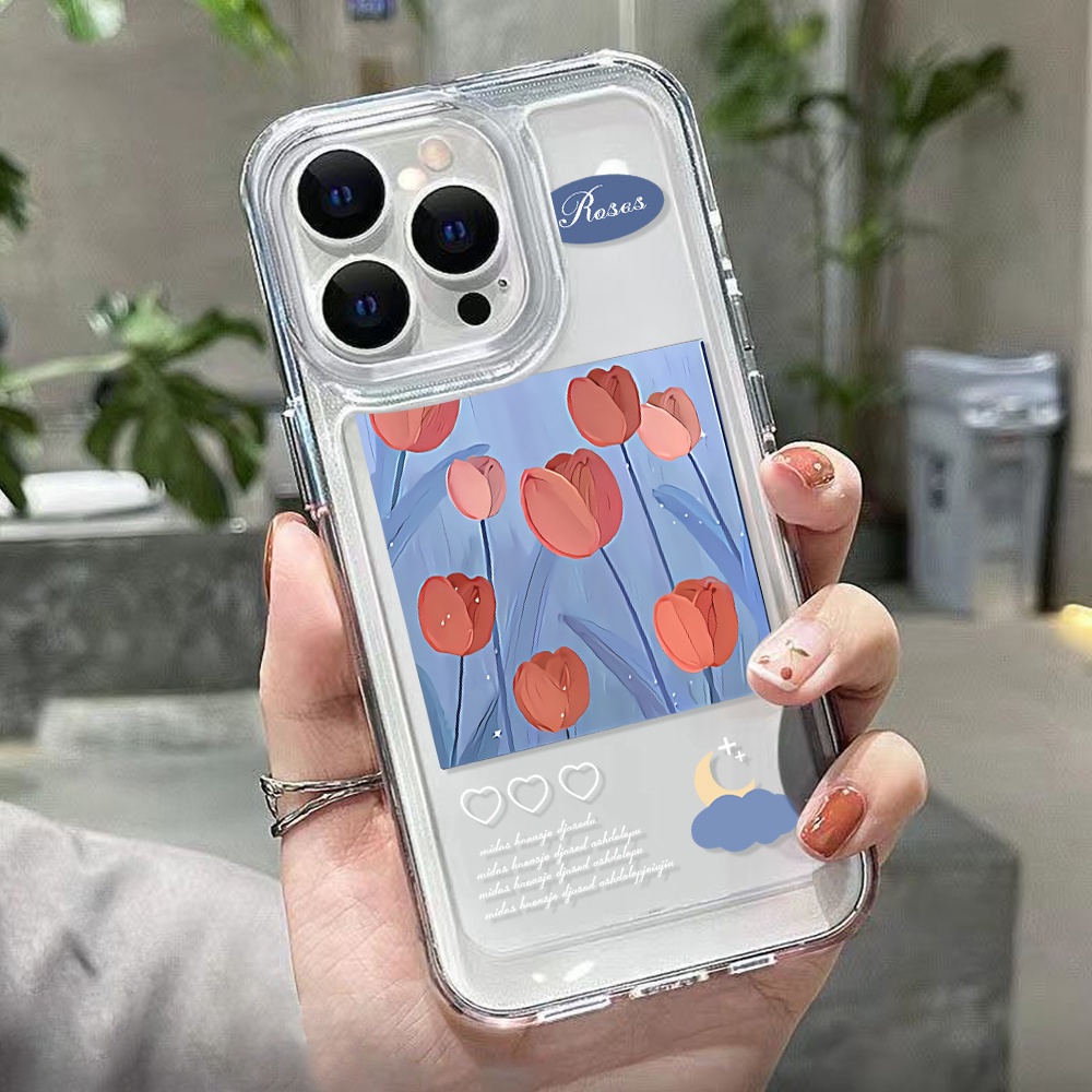 Ốp Điện Thoại Trong Suốt In Hình Hoa Cho iphone 11 13 7 8 Plus 12 13Pro Max X XS Max 7 8 SE 2020