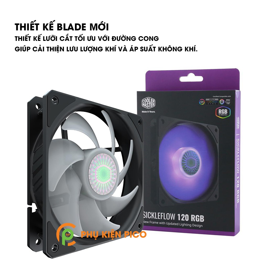 Quạt tản nhiệt case máy tính Cooler Master SickleFlow 120 RGB - Quạt SickleFlow 12cm