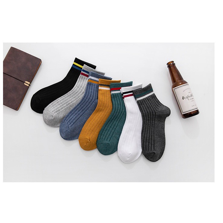 [HOT WINTER] Tất nam cổ ngắn màu trơn thanh lịch