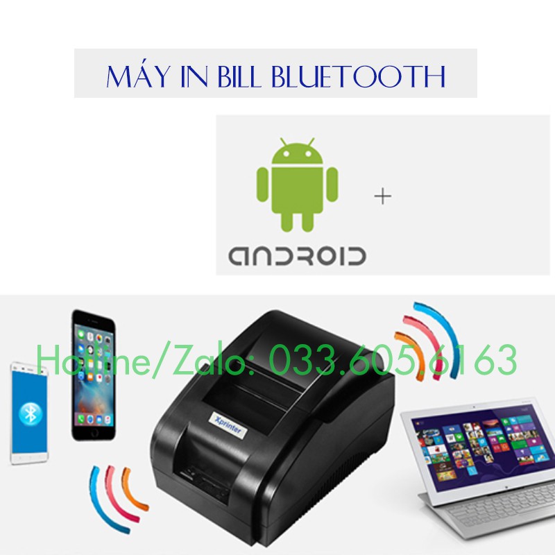 Máy in bill bluetooth Xprinter (Kết nối Bluetooth hoặc USB) Tặng 5 cuộn giấy K57 | BigBuy360 - bigbuy360.vn