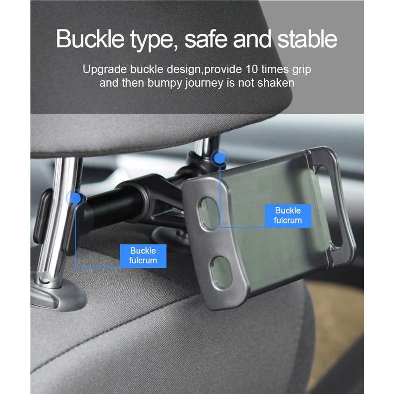 Giá Đỡ Điện Thoại / Máy Tính Bảng Xoay 360 Độ 4 Inch Gắn Ghế Sau Xe&quot;-11&quot; Giá Đỡ Điện Thoại Gắn Xe Hơi