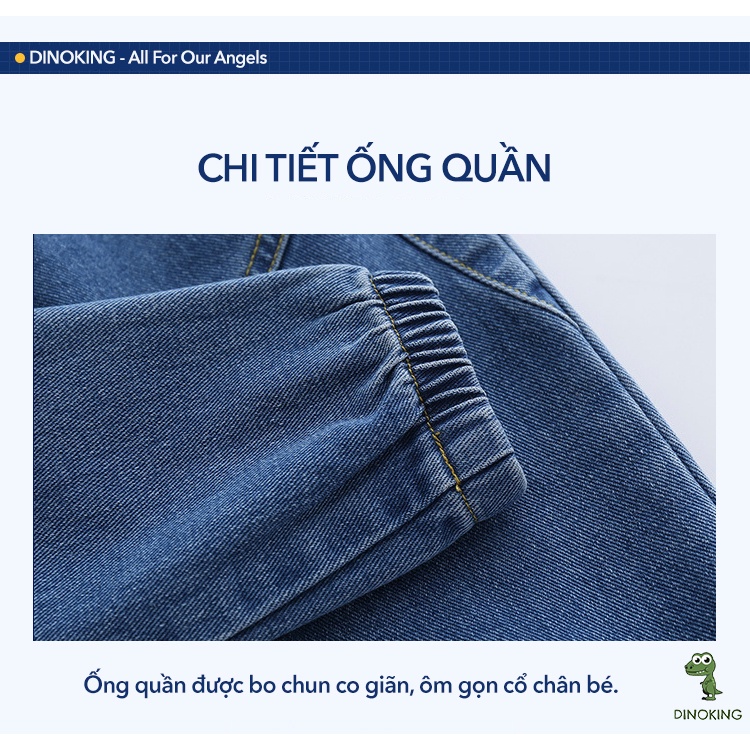 Quần jean bé trai DINOKING Quần bò cho bé bo gấu phong cách Hàn Quốc Jogger cho trẻ em 2 - 8 tuổi QD11