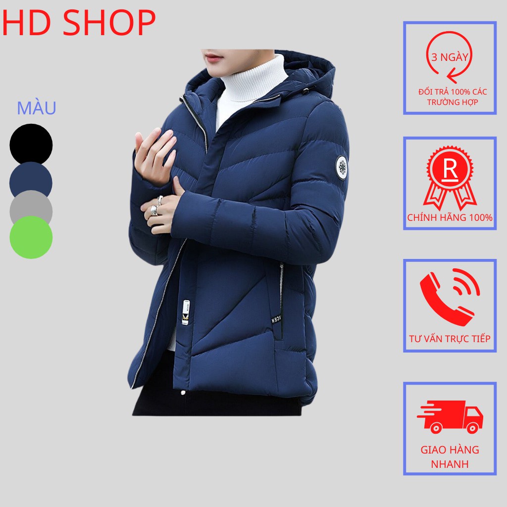 Áo Khoác Phao Nam - Áo Phao 3 LỚp Dày Dặn Có Mũ Áo Phao Nam 5 Màu Phong Cách Hàn Quốc - Dh1602202 - Hàng nhập k