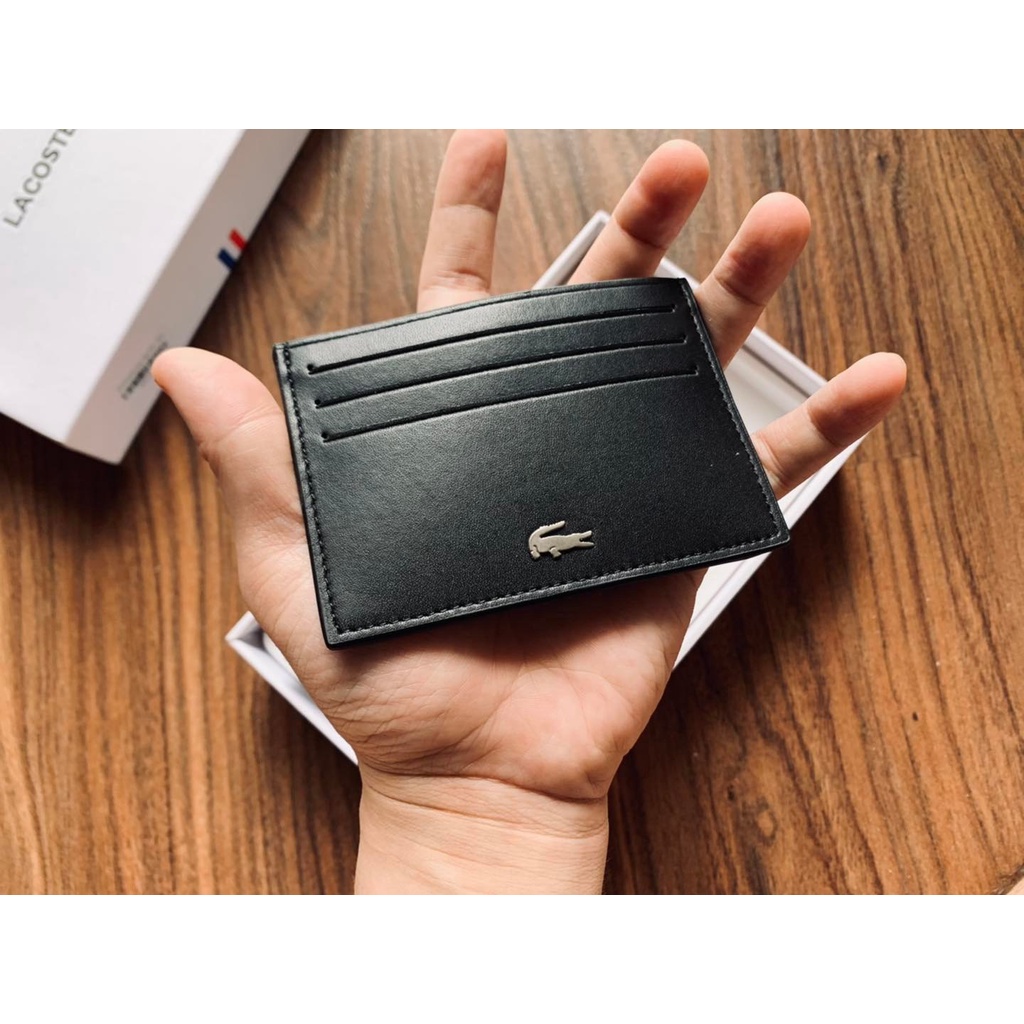 Ví Lacoste trơn kẹp thẻ