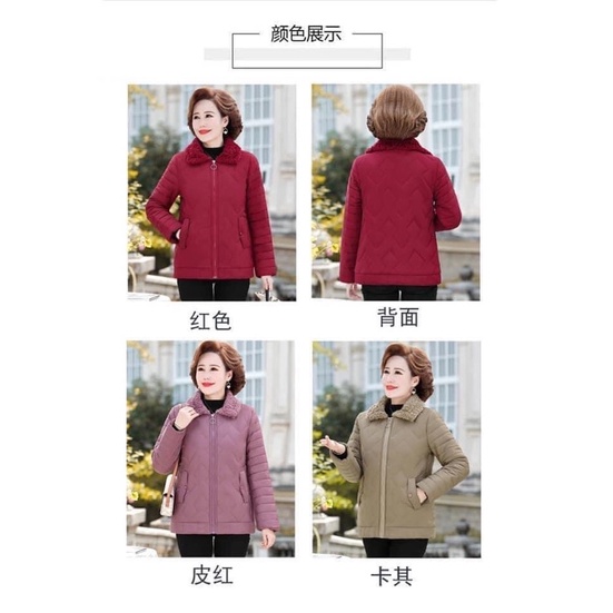 Áo phao bà lót lông (sẵn Tím và Nâu)