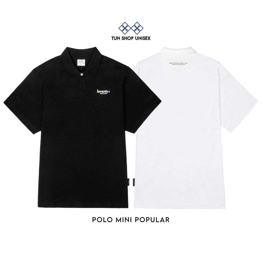 Áo Polo Lì Ven Mini Popular Black While Levent Dành Cho Nam Nữ Hàn Quốc Unisex Full Tag Màu Đen Trắng Tun Shop