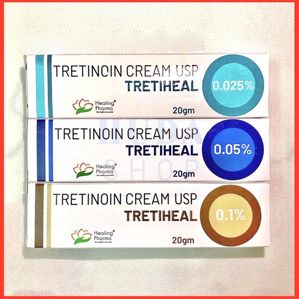 Tretinoin Cream USP Tretiheal - Kem giảm mụn, chống lão hóa Nồng độ: 0.025% 0.05% 0.1%