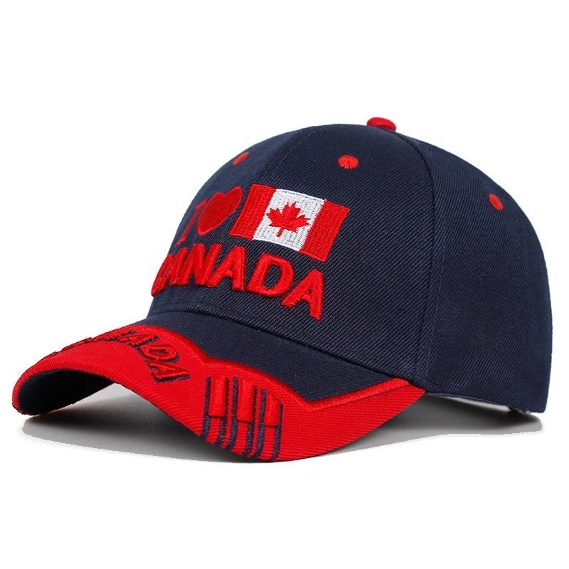 Mũ Lưỡi Trai Chống Nắng Thoáng Khí Thêu Họa Tiết Cờ Canada Phong Cách Hàn Quốc Thời Trang Xuân Thu Cho Nam