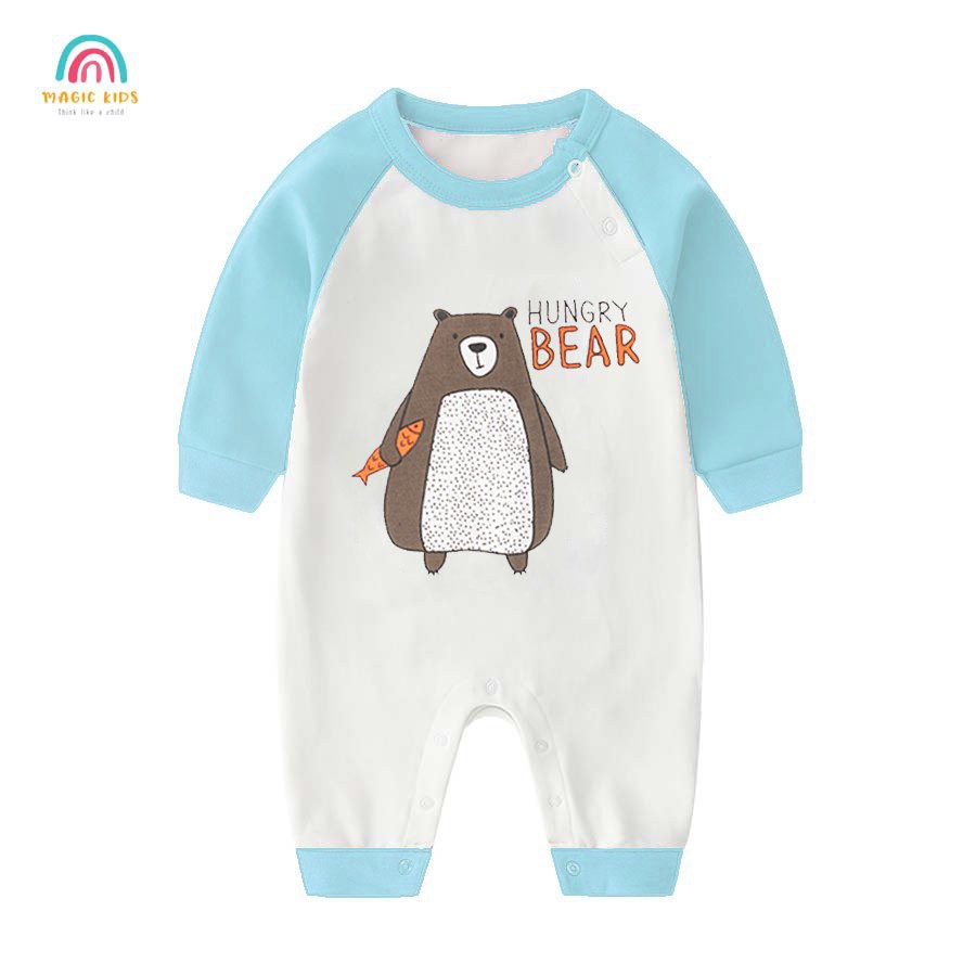 Bộ đồ liền thân body chất liệu cotton cho bé trai bé gái Quần áo trẻ em thấm hút mồ hôi