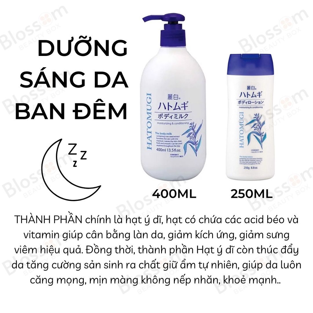 Sữa Dưỡng Thể Ban đêm và Ban ngày Chống Nắng HATOMUGI SPF31 PA+++