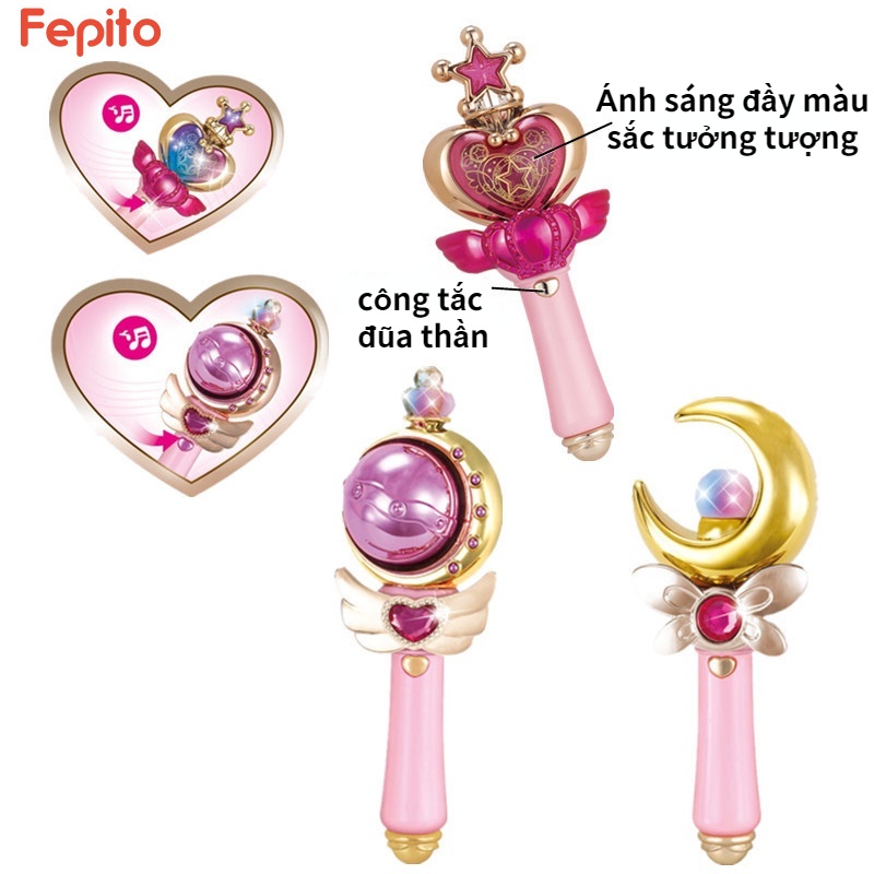 Gậy Đồ Chơi Ma Thuật Có Đèn Và Nhạc Họa Tiết Hoạt Hình Cho Bé Gái
