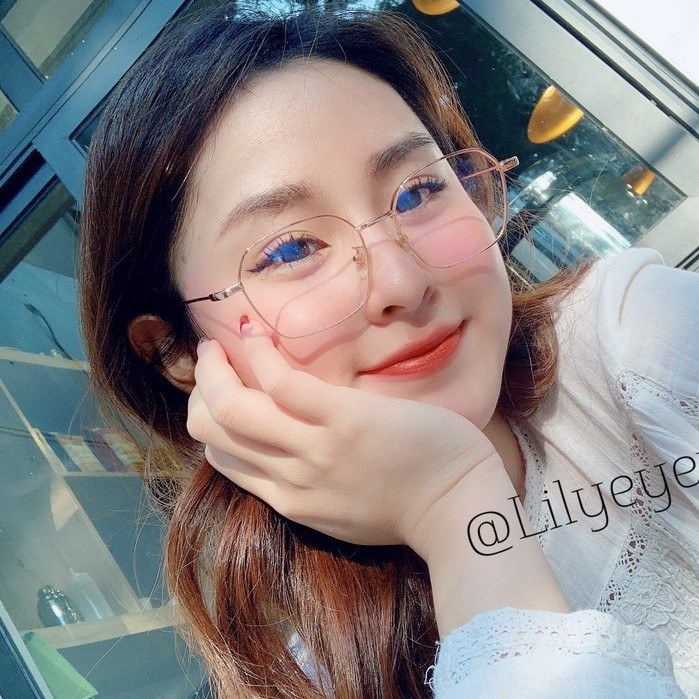 Gọng kính cận kim loại LILYEYEWEAR kính mắt nam nữ kiểu dáng thời thượng màu sắc thời trang dễ đeo l2808