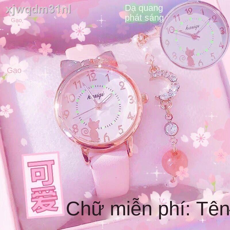 Đồng hồ trẻ em 3-15 tuổi 9 bé gái công chúa tiểu học dễ thương một, hai, ba, năm và lớp sáu 2021 xem giờ